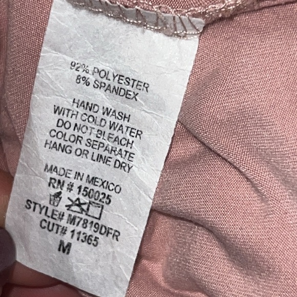 Jun & Ivy Short Sleeve Babydoll Mini Dress Blush Pink Women’s Size Medium Soft - Picture 7 of 8